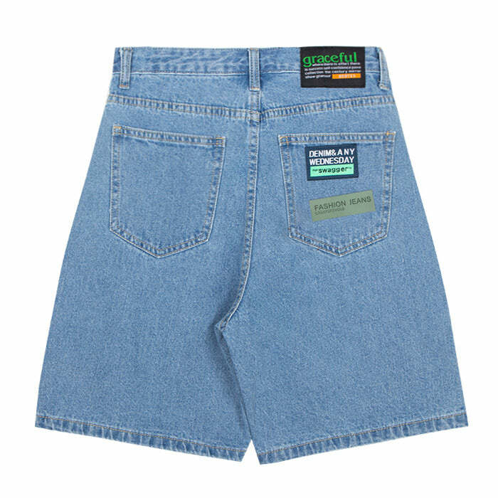 Y2K Patchwork Denim Shorts for Trendy Coquette and Grunge Aesthetics