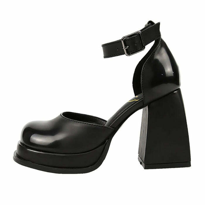 Y2K Platform Mary Jane Heels for Coquette and Grunge Aesthetic Outfits