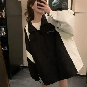 Y2K Retro Sport Track Jacket for Trendy Aesthetic Outfits