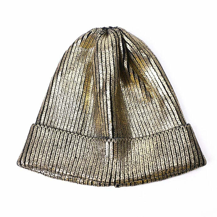 Y2K Sequined Disco Beanie for Coquette Aesthetic & Grunge Style