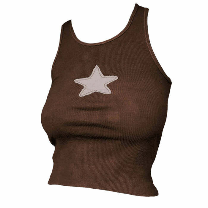 Y2K Skater Girl Star Tank Top - Cute Aesthetic for Trendy Outfits