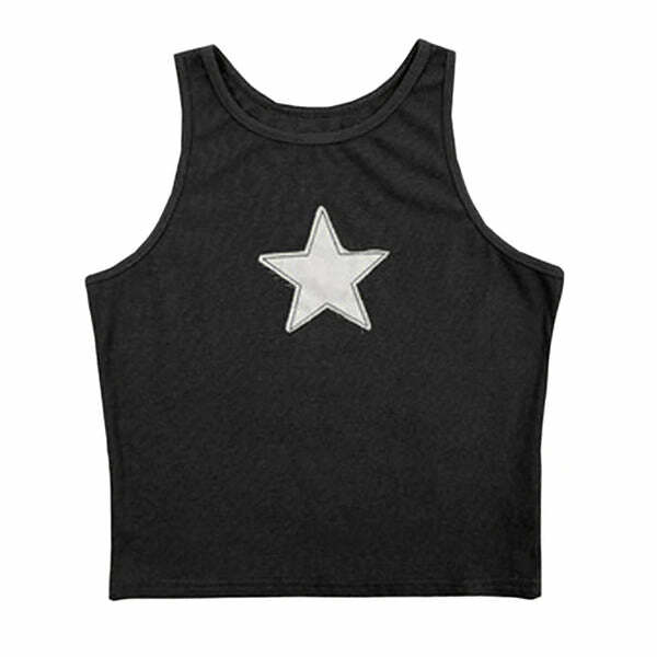 Y2K Skater Girl Star Tank Top - Cute Aesthetic for Trendy Outfits