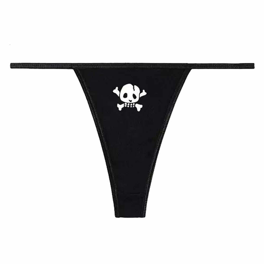 Y2K Skull Thong Panty - Edgy Grunge Aesthetic for Trendy Outfits