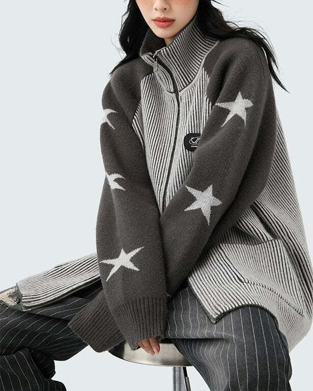 Y2K Star Girl Aesthetic Zip Up Hoodie for Cozy, Trendy Looks