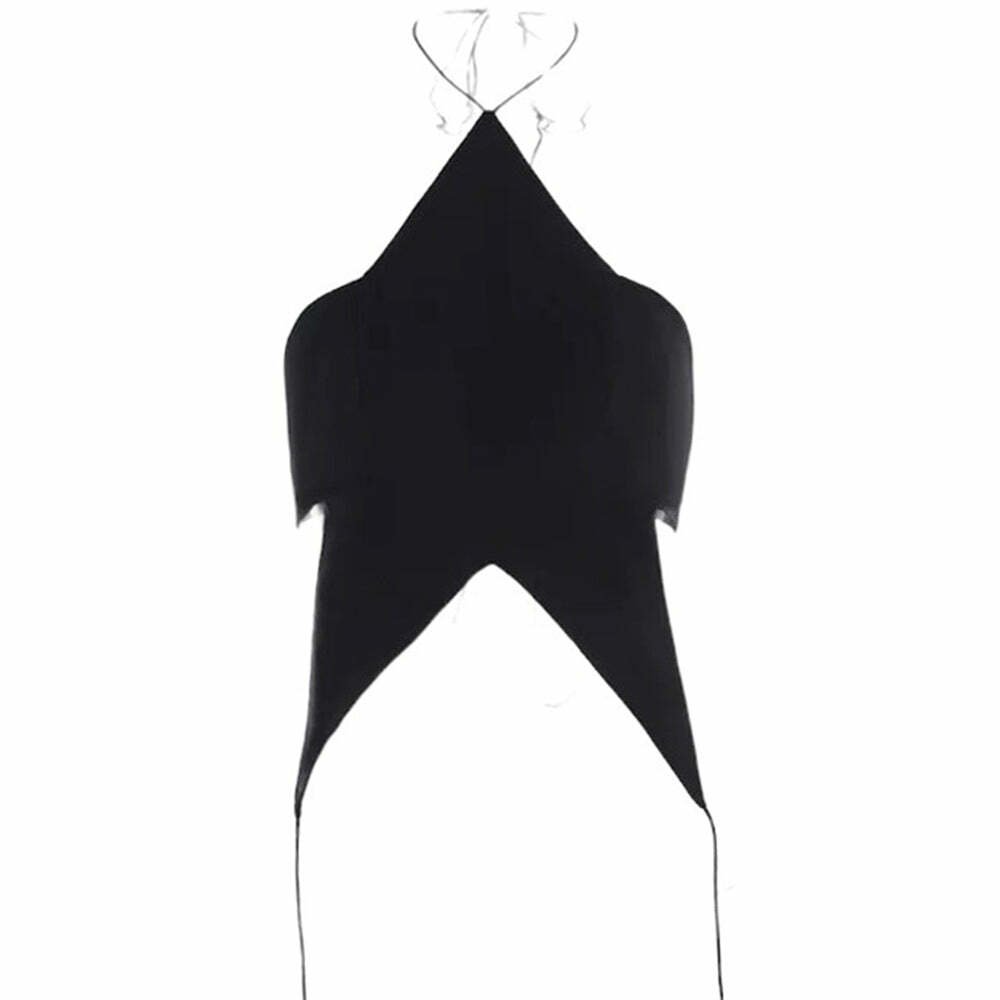 Y2K Star-Shaped Backless Top for Coquette Aesthetic & Grunge Style