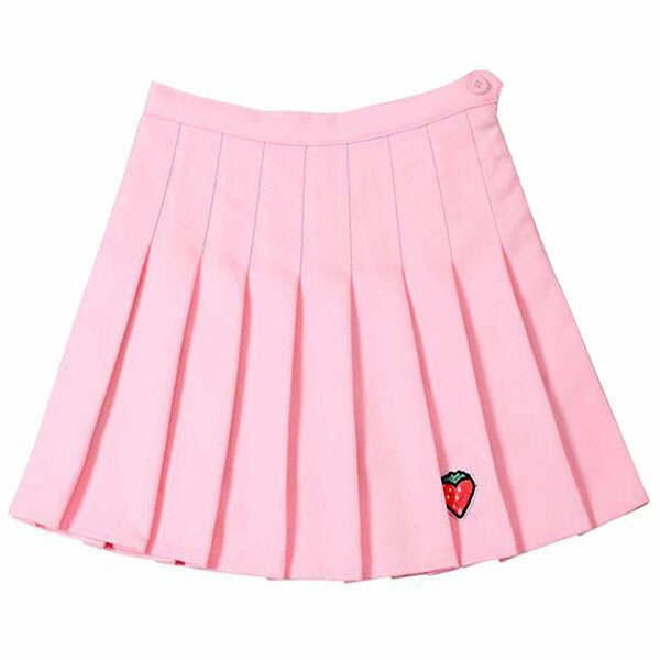 Y2K Strawberry Mini Skirt - Cute Pastel Goth Aesthetic Fashion Piece