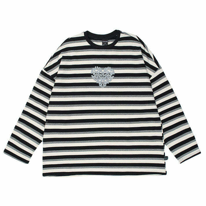 Y2K Striped Long Sleeve Tee - Cute Top for Coquette & Grunge Aesthetic