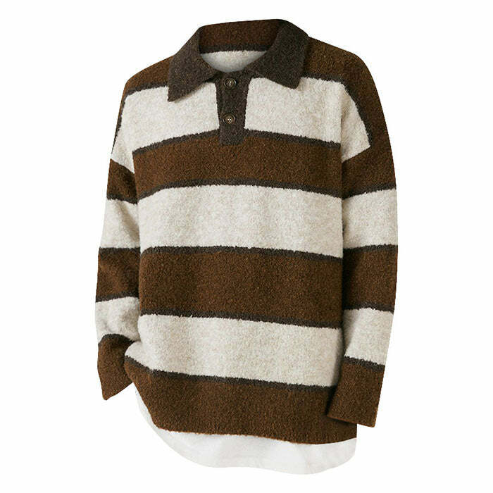 Y2K Striped Pullover: Comfy Aesthetic Top for Grunge & Coquette Styles