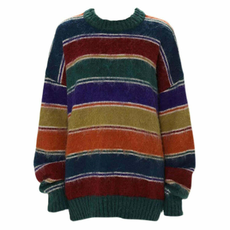 Y2K Striped Sweater: Embrace Coquette Aesthetic & Fall Vibes