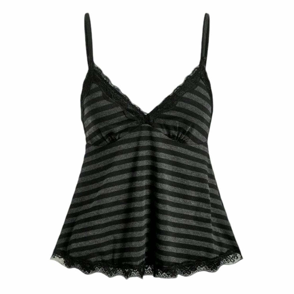 Y2K Striped Tank Top - Cute Aesthetic Top for Grunge & Coquette Styles