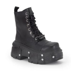 Y2K Style Neo-Punk Platform Combat Boots for Grunge Aesthetic Lovers