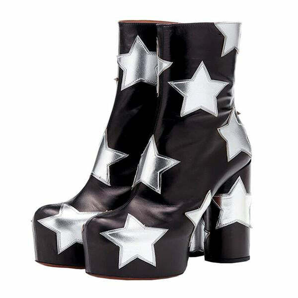 Y2K Style Star Platform Boots for Grunge and Coquette Aesthetic Looks