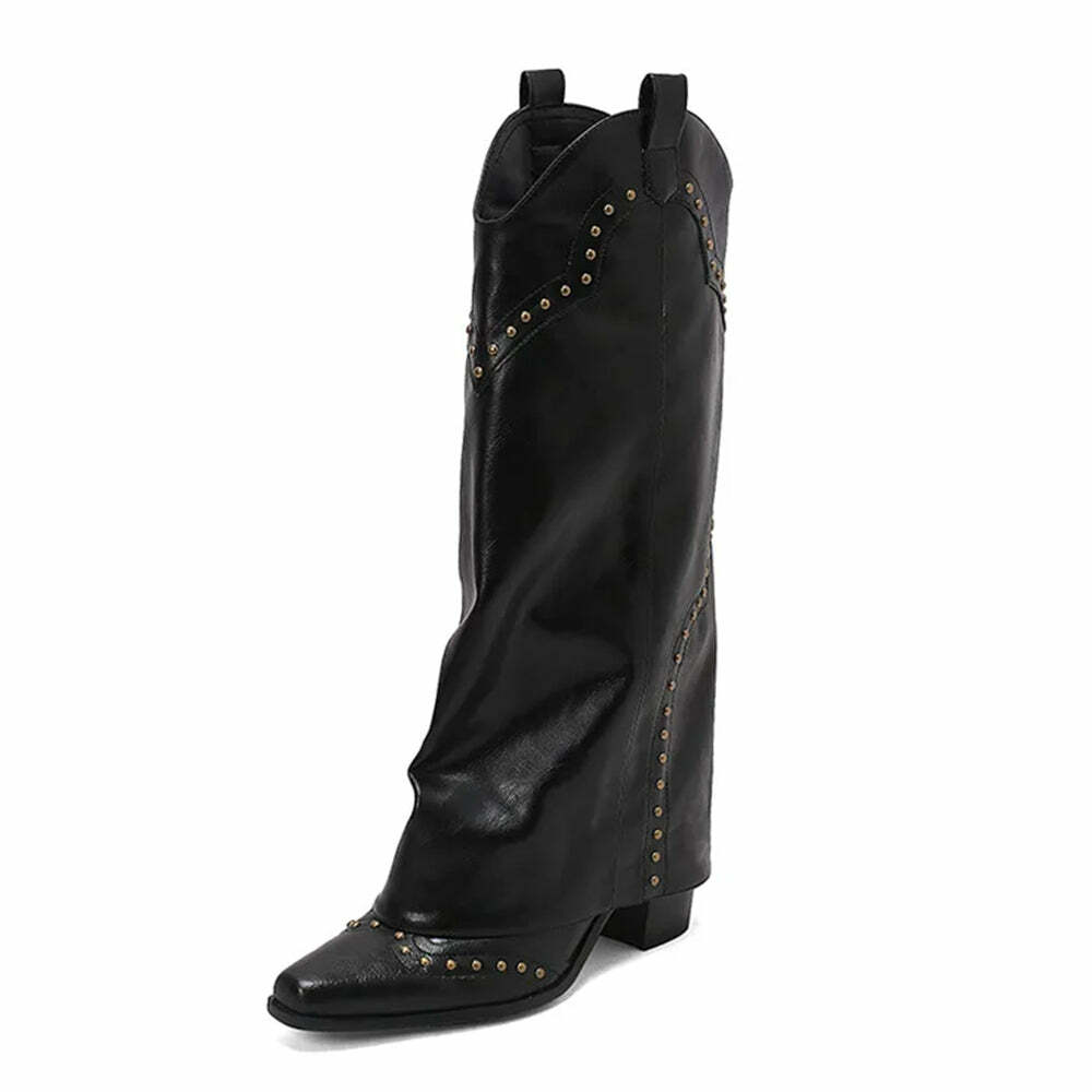 Y2K Style Wild West Cowboy Boots for Coquette and Grunge Aesthetics