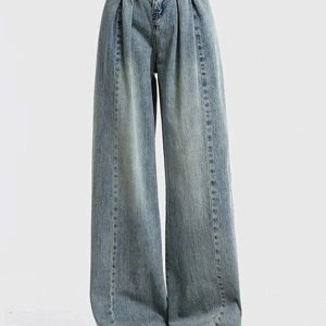 Y2K Ultra Wide-Leg Baggy Jeans for Trendy Grunge and Coquette Aesthetics