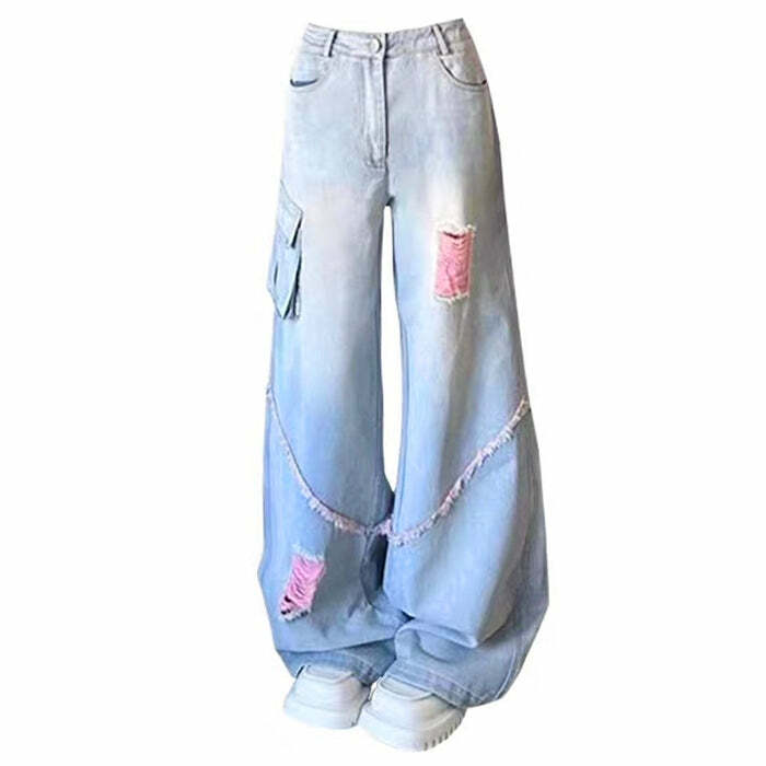 Y2K Wide Leg Jeans for Trendy Aesthetic Outfits and Vintage Vibes