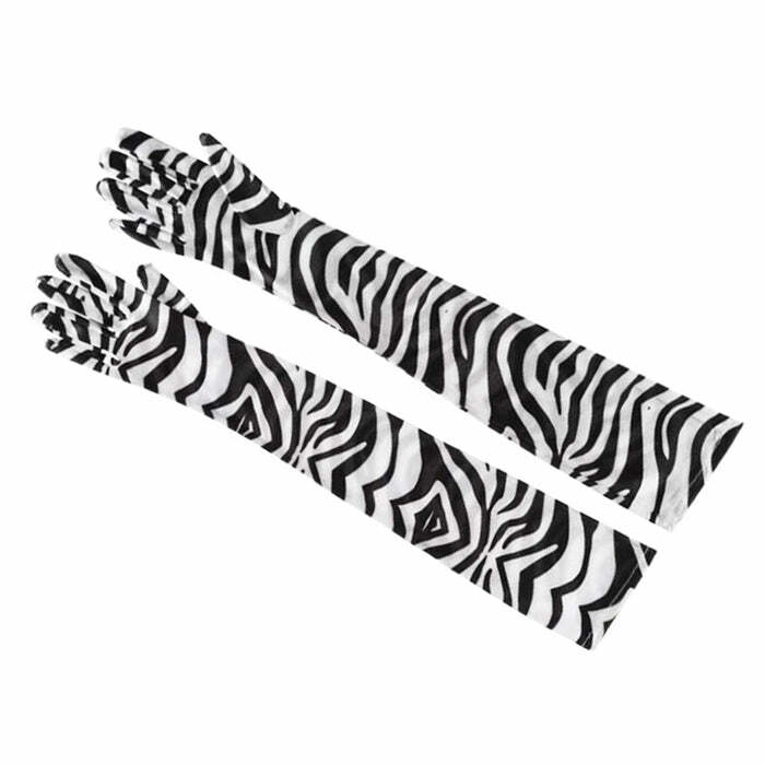 Zebra Pattern Gloves for Y2K Fashion Lovers - Trendy Coquette Aesthetic